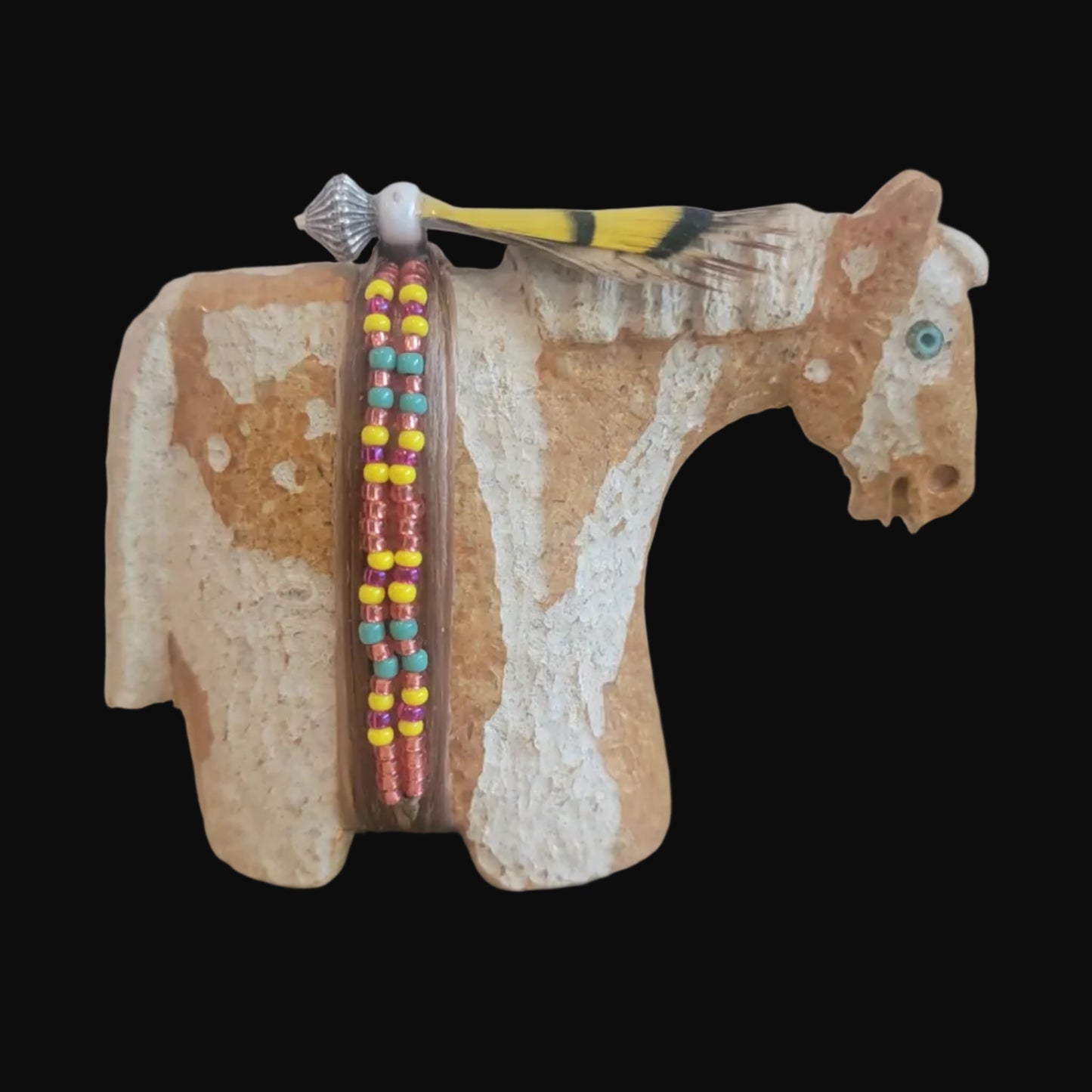 Sandstone Navajo "Paint" Pony/ Horse Zuni Fetish