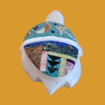 Mosaic Celestial Tortoise/ Turtle Zuni Fetish