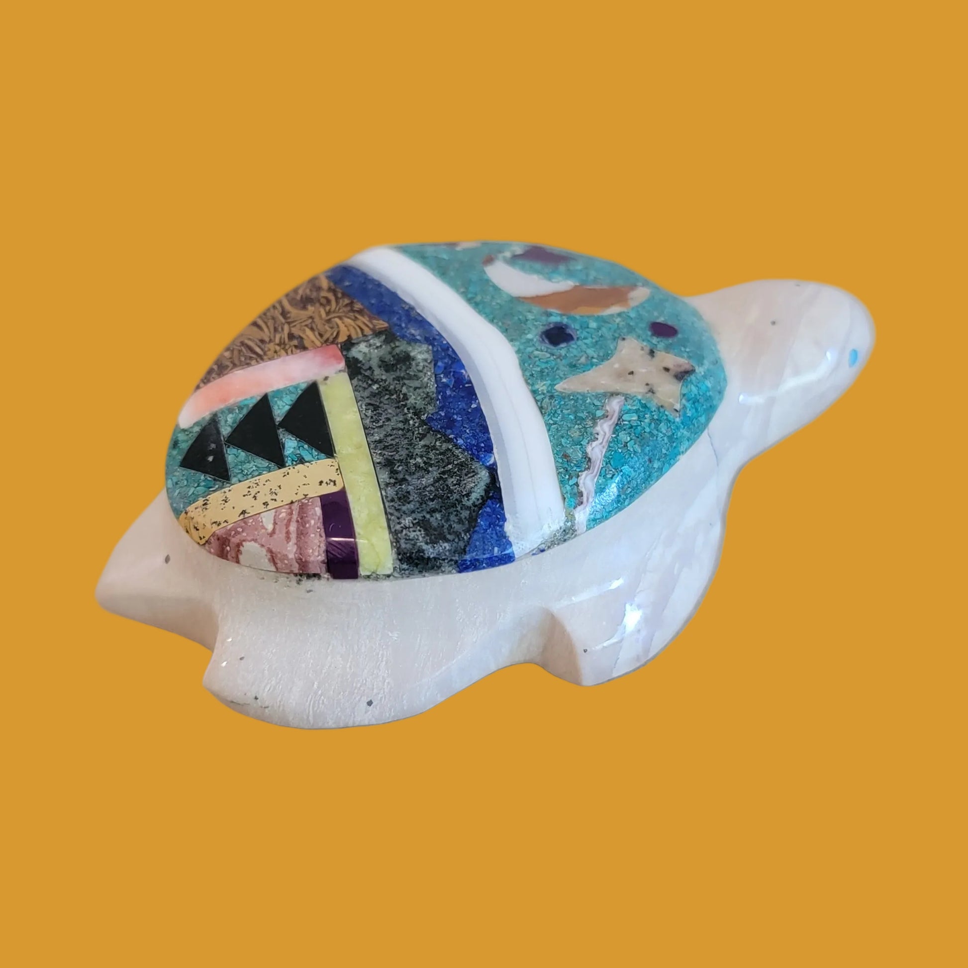 Mosaic Celestial Tortoise/ Turtle Zuni Fetish