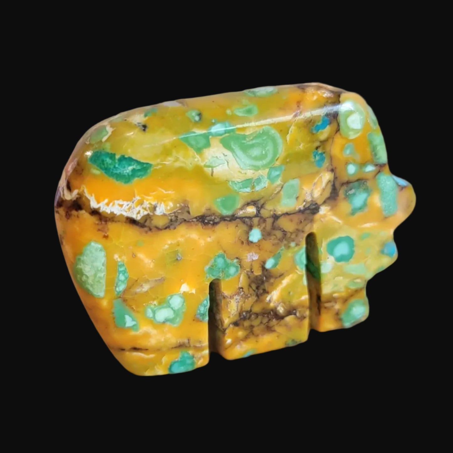 Beautiful and Unique Fruit Jasper Bear Zuni Fetish