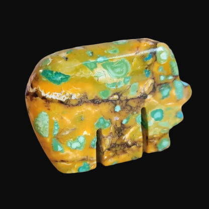 Beautiful and Unique Fruit Jasper Bear Zuni Fetish