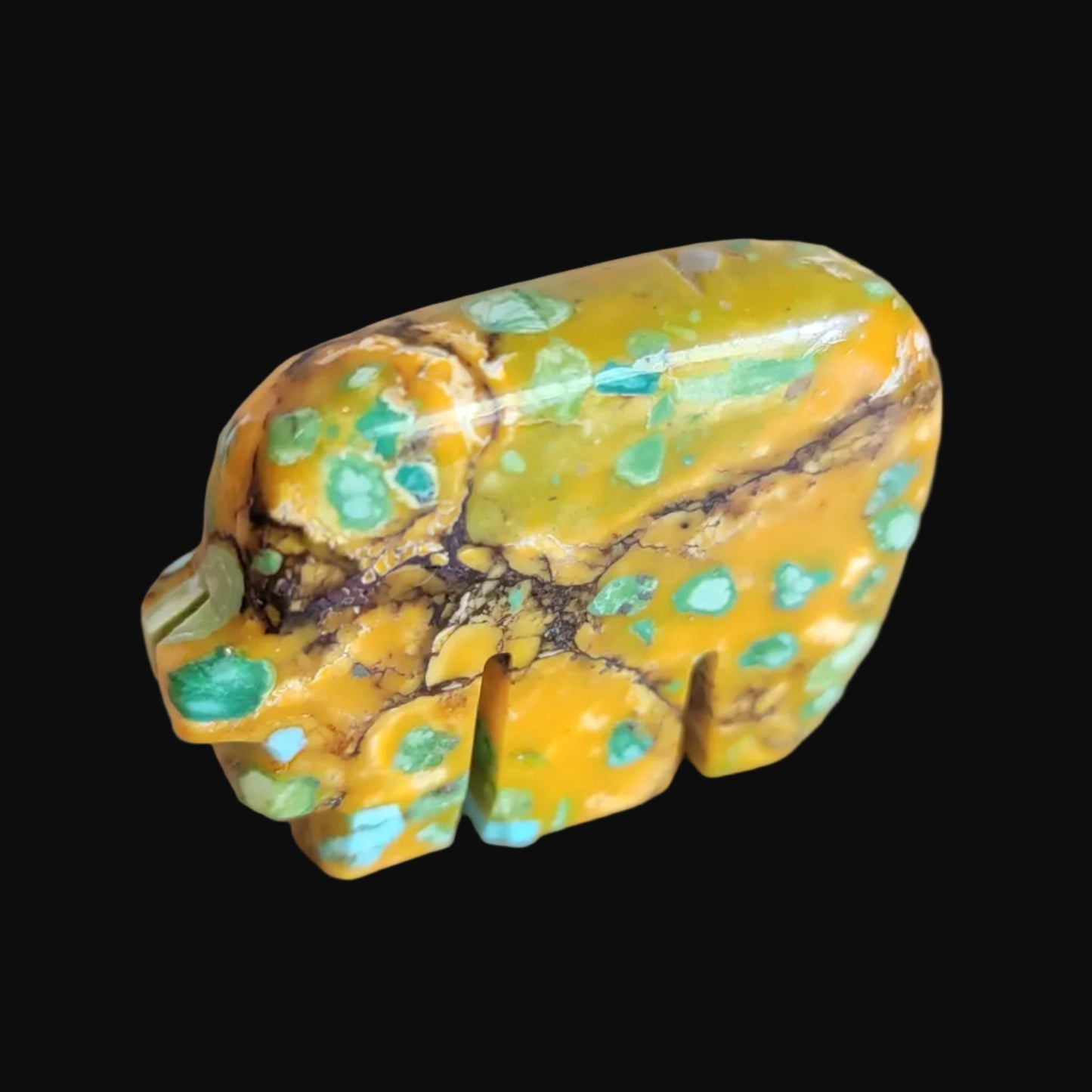 Beautiful and Unique Fruit Jasper Bear Zuni Fetish
