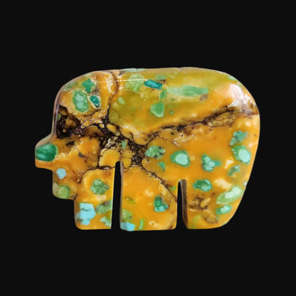 Beautiful and Unique Fruit Jasper Bear Zuni Fetish