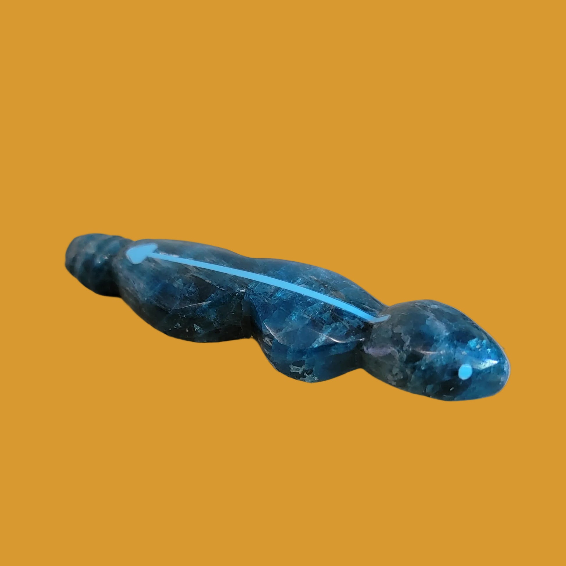 Blue Apatite Snake w/Heartline Zuni Fetish