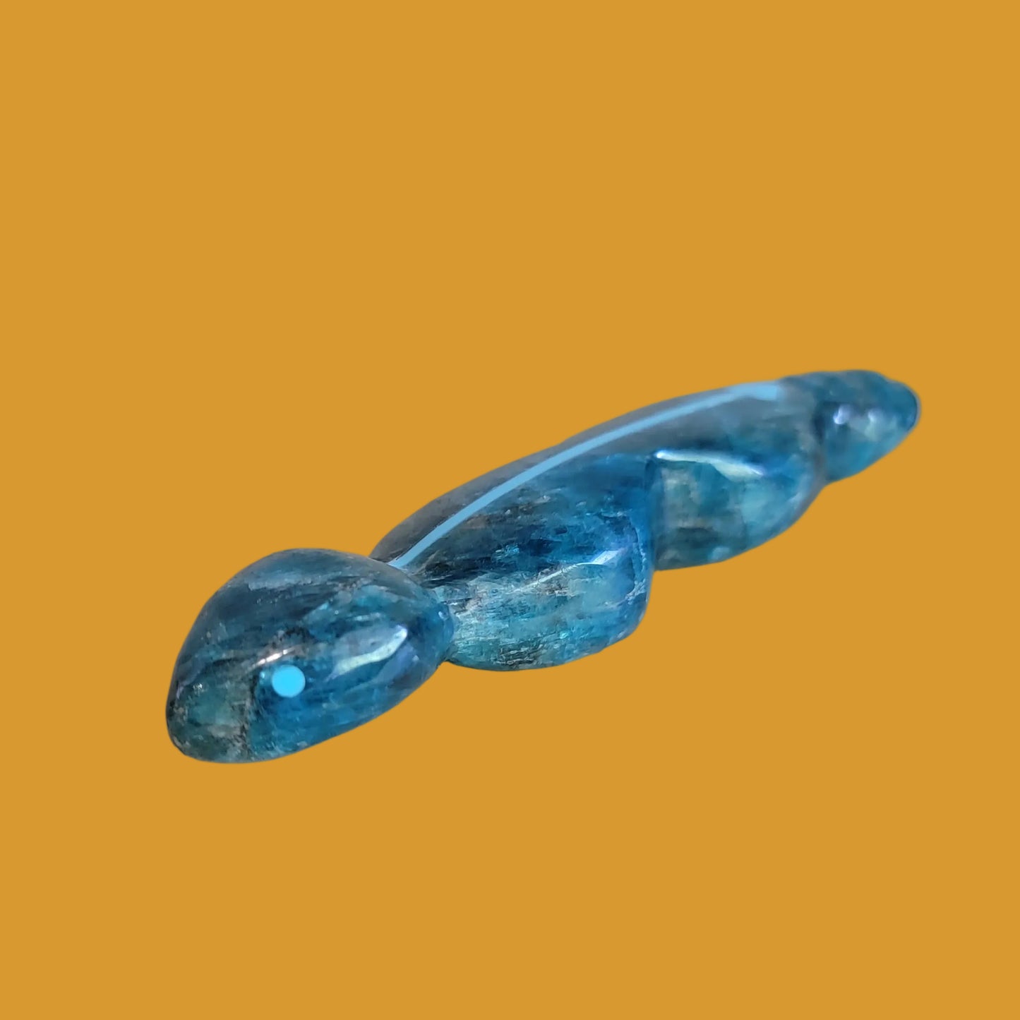 Blue Apatite Snake w/Heartline Zuni Fetish