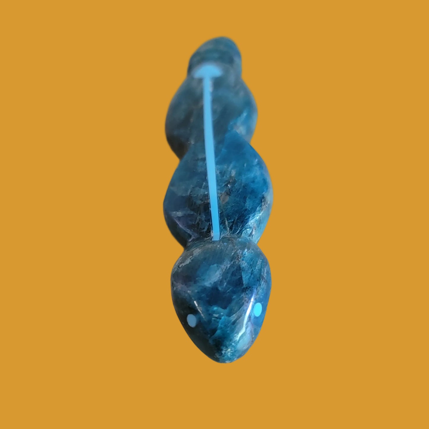 Blue Apatite Snake w/Heartline Zuni Fetish