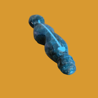 Blue Apatite Snake w/Heartline Zuni Fetish