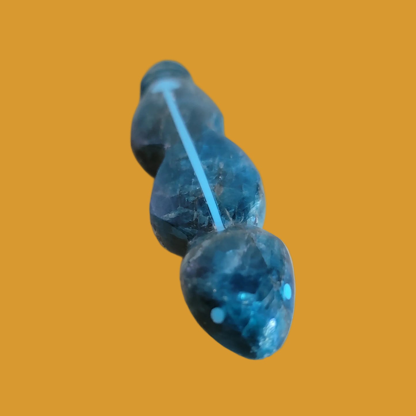 Blue Apatite Snake w/Heartline Zuni Fetish