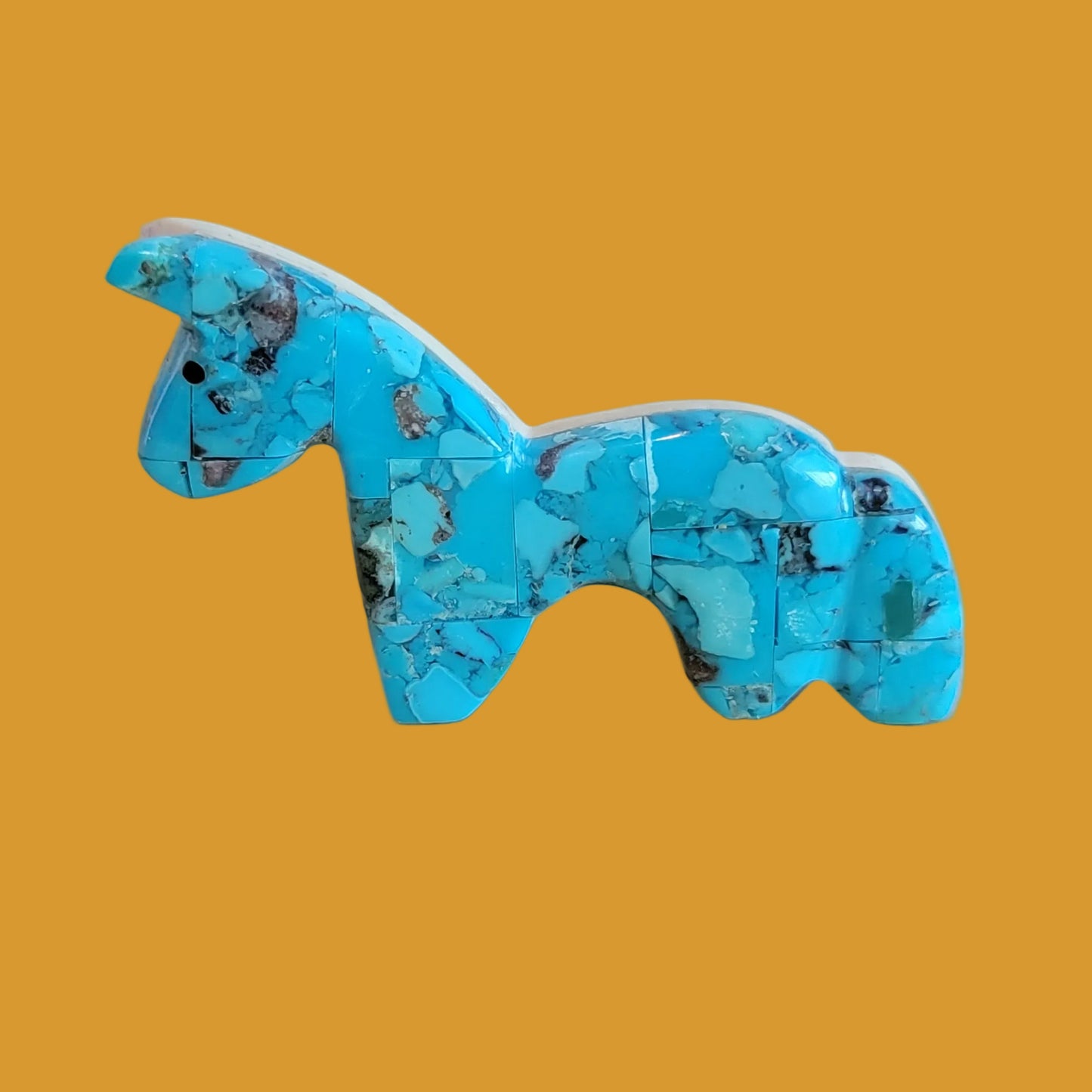 Double Sided Turquoise and Serpentine Zuni Fetish Horse