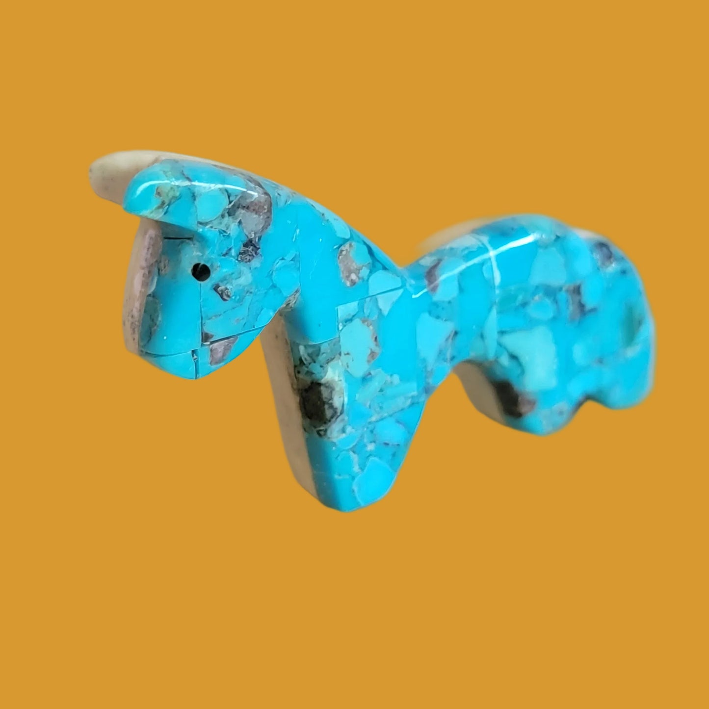 Double Sided Turquoise and Serpentine Zuni Fetish Horse
