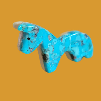 Double Sided Turquoise and Serpentine Zuni Fetish Horse