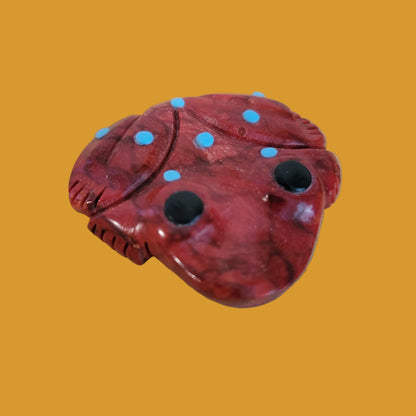 Brilliant Orange/Red Apple Coral Frog Zuni Fetish