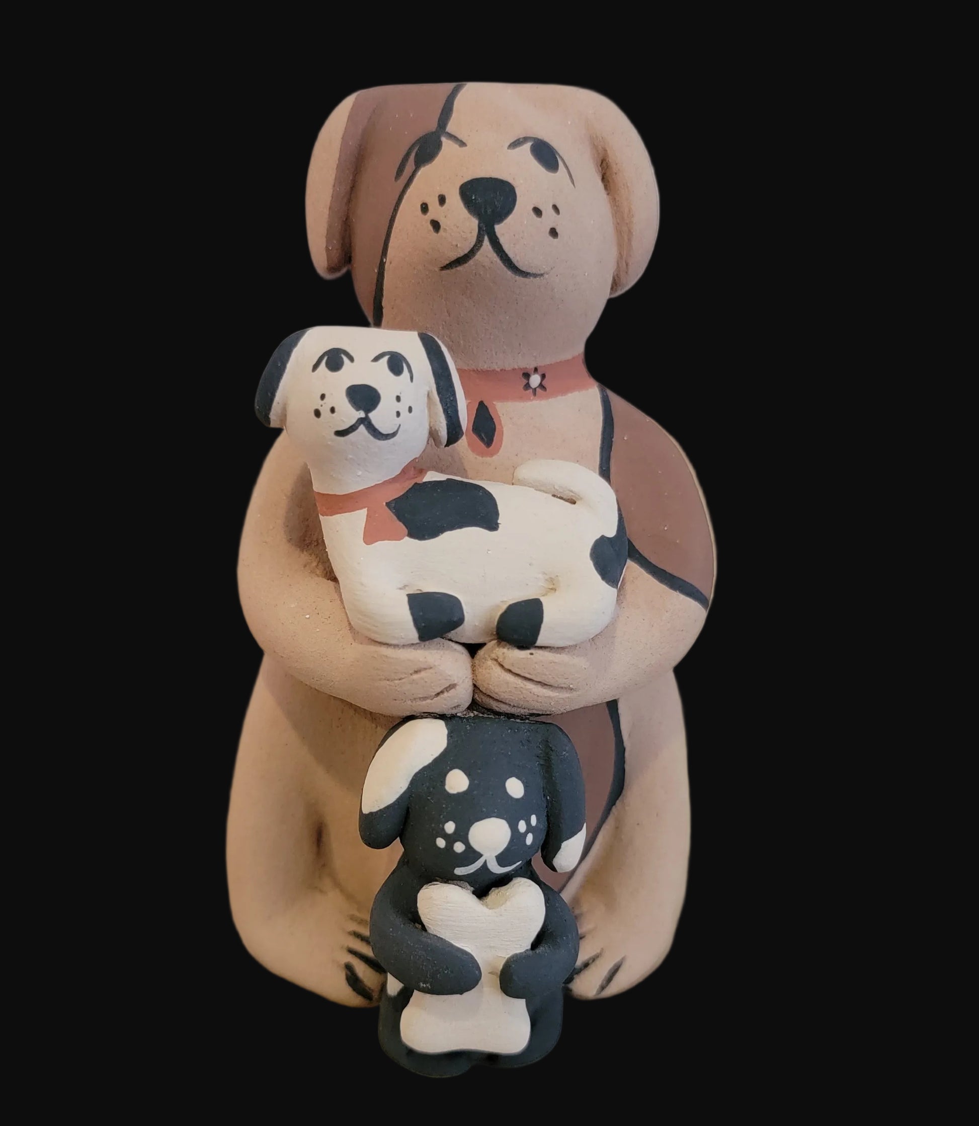 Cute Dog w/Pups Jemez Pueblo Pottery Storyteller