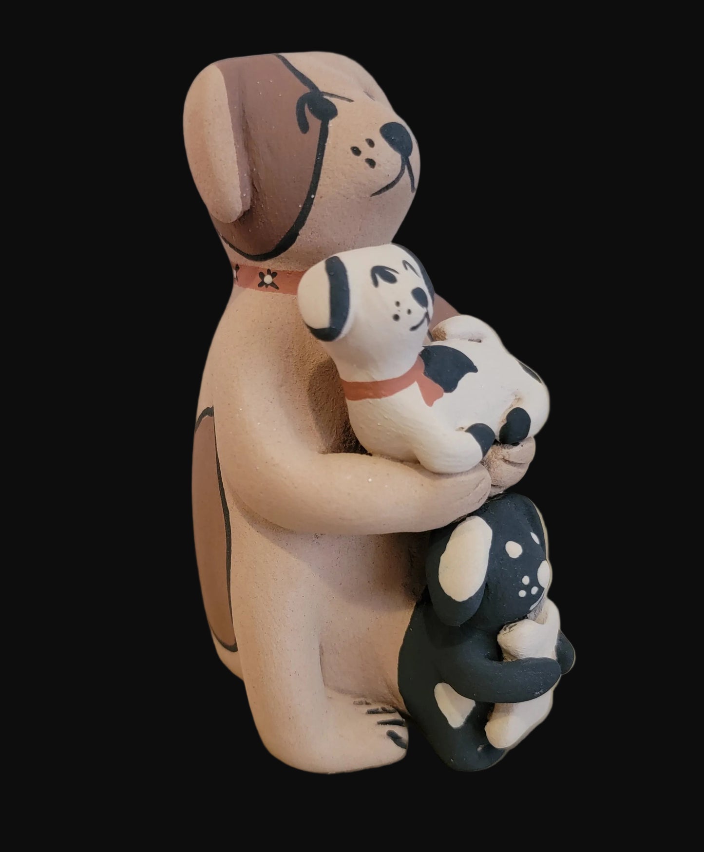 Cute Dog w/Pups Jemez Pueblo Pottery Storyteller