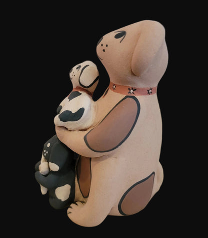 Cute Dog w/Pups Jemez Pueblo Pottery Storyteller