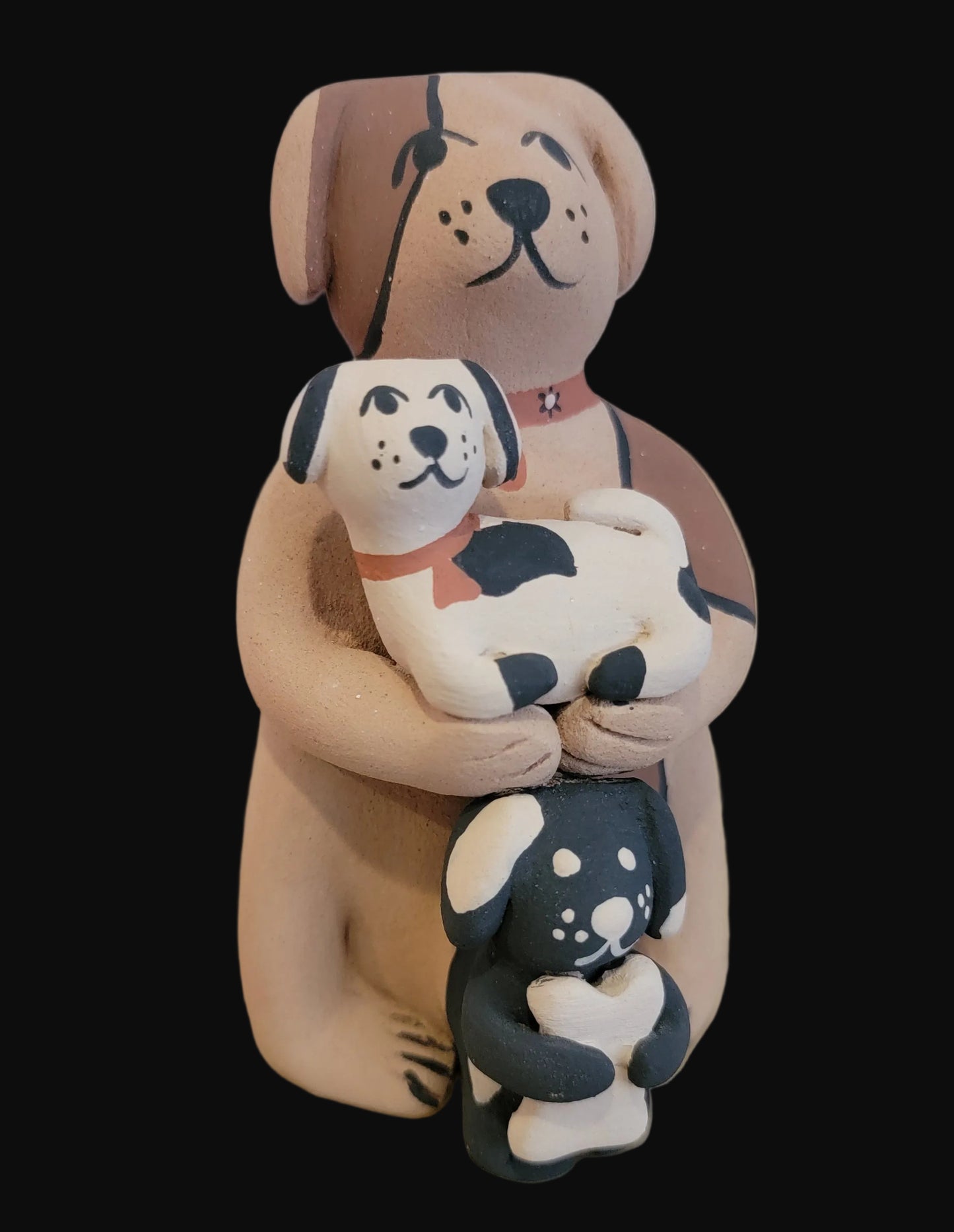 Cute Dog w/Pups Jemez Pueblo Pottery Storyteller