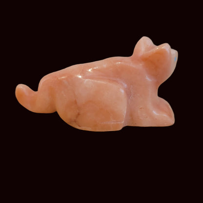 Orange Satin Spar Gypsum Mountain Lion Zuni Fetish
