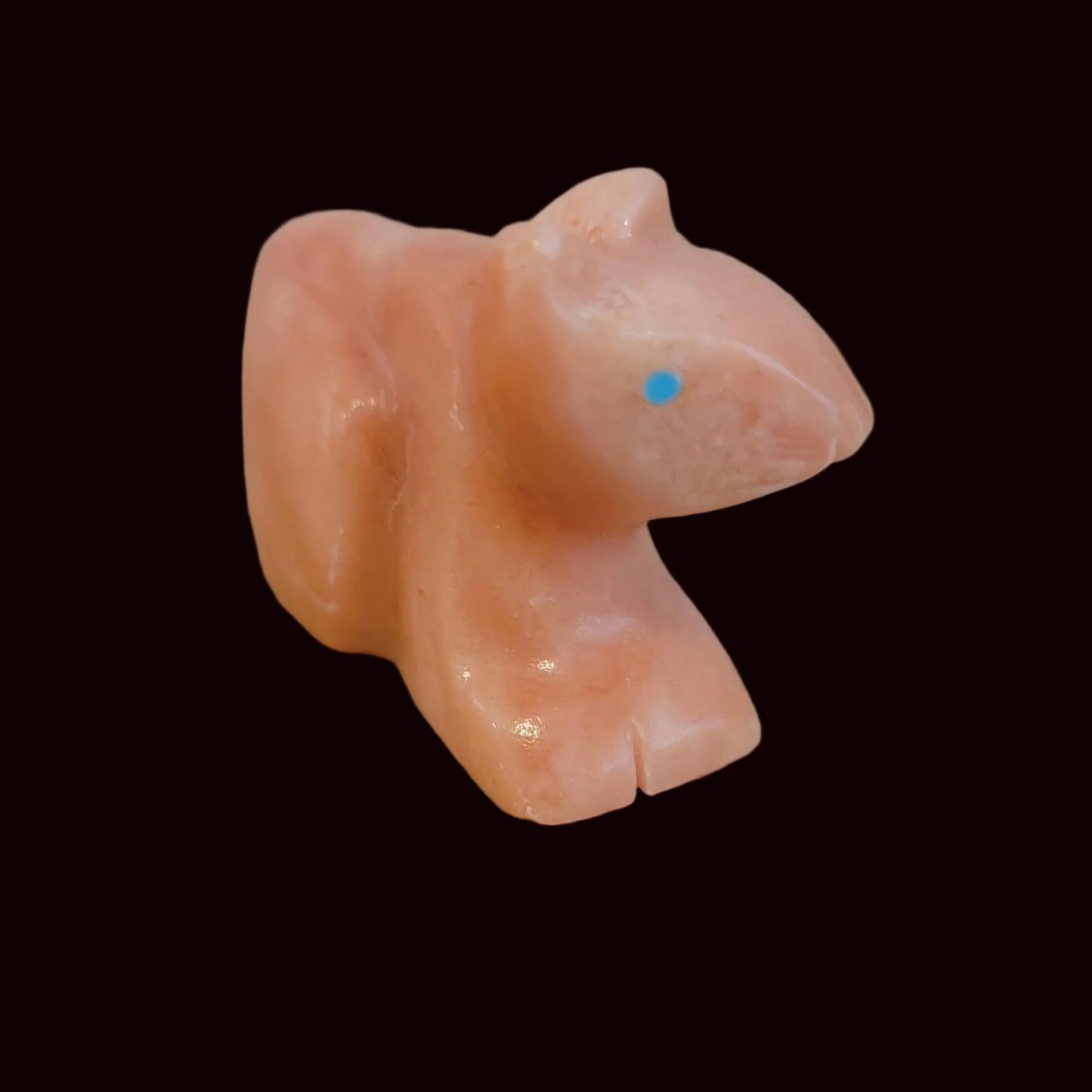 Orange Satin Spar Gypsum Mountain Lion Zuni Fetish