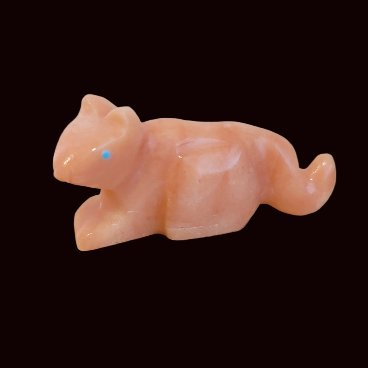 Orange Satin Spar Gypsum Mountain Lion Zuni Fetish