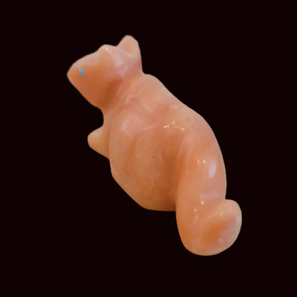 Orange Satin Spar Gypsum Mountain Lion Zuni Fetish
