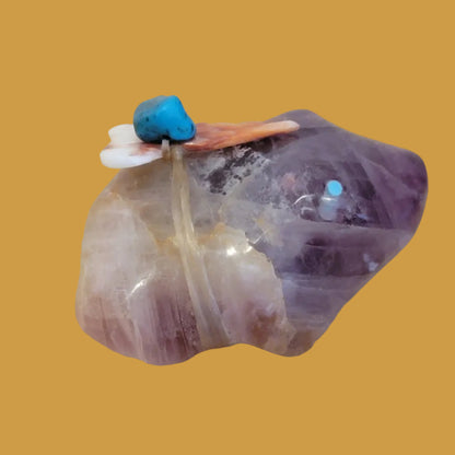 Fluorite Frog w/Pack Zuni Fetish