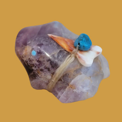 Fluorite Frog w/Pack Zuni Fetish