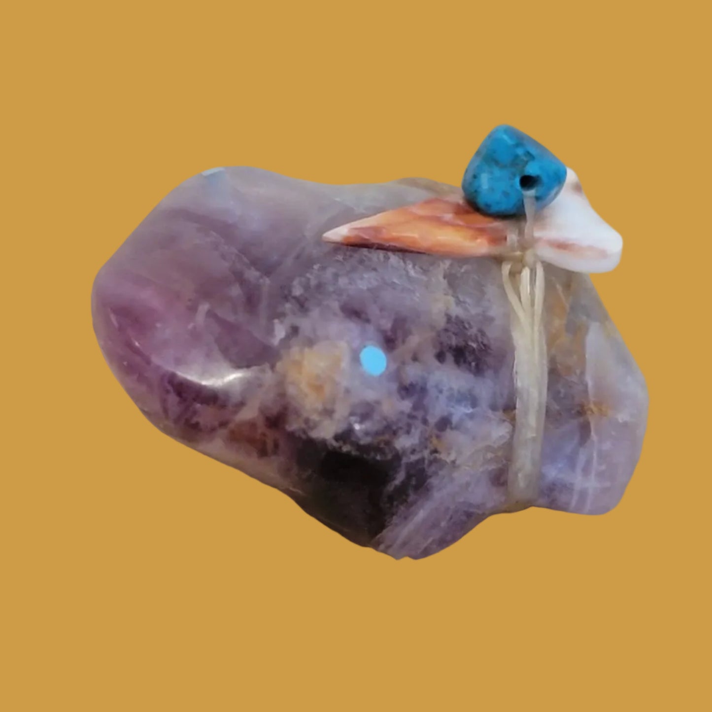 Fluorite Frog w/Pack Zuni Fetish