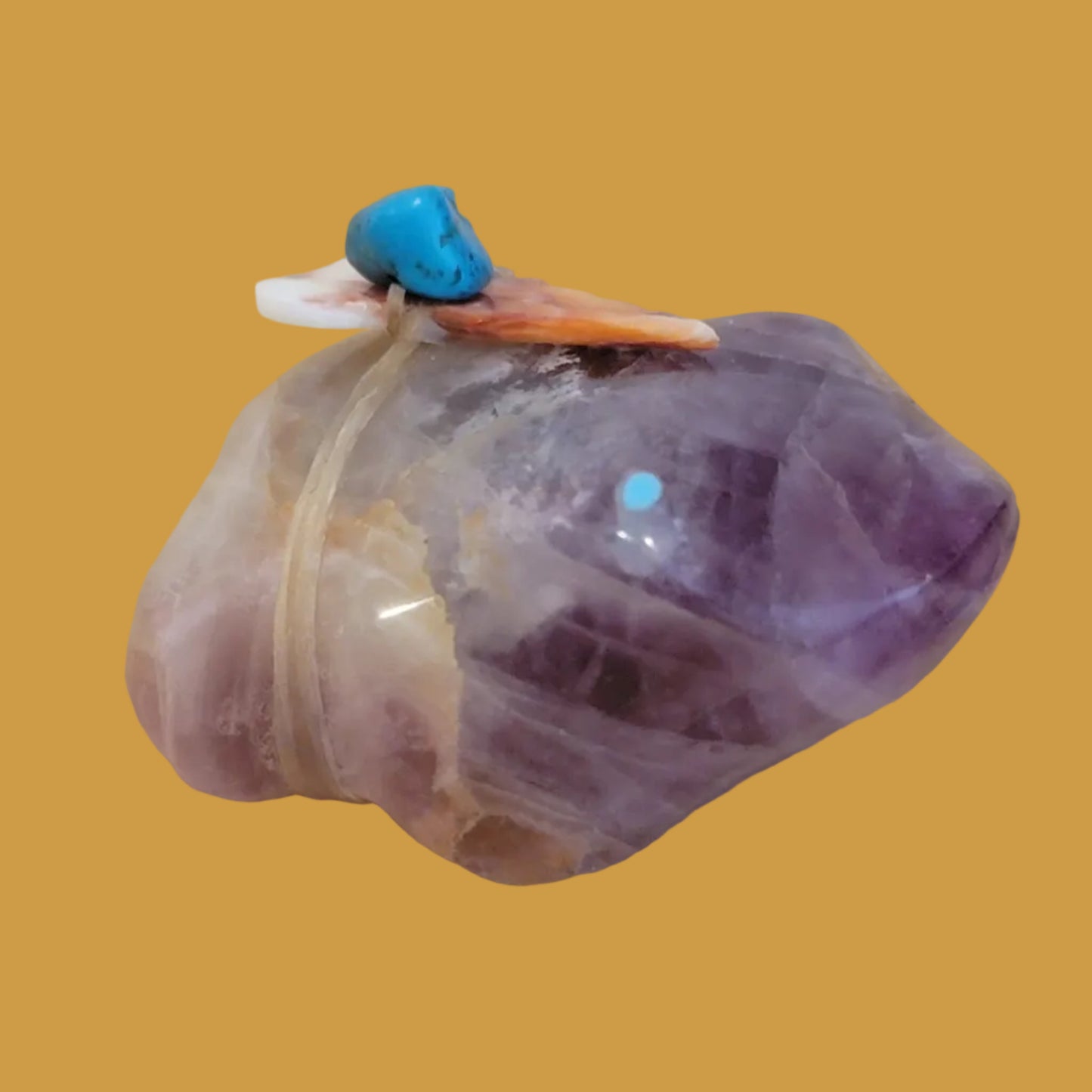 Fluorite Frog w/Pack Zuni Fetish