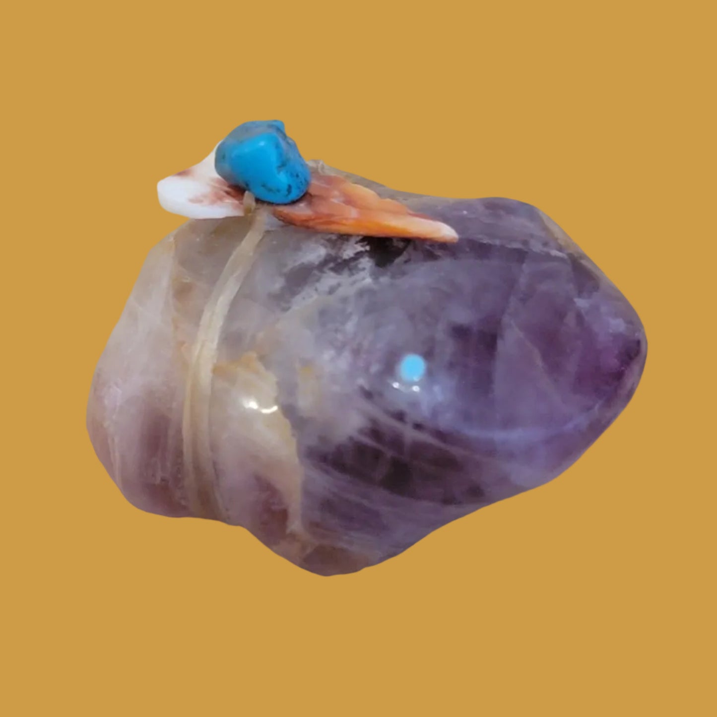 Fluorite Frog w/Pack Zuni Fetish