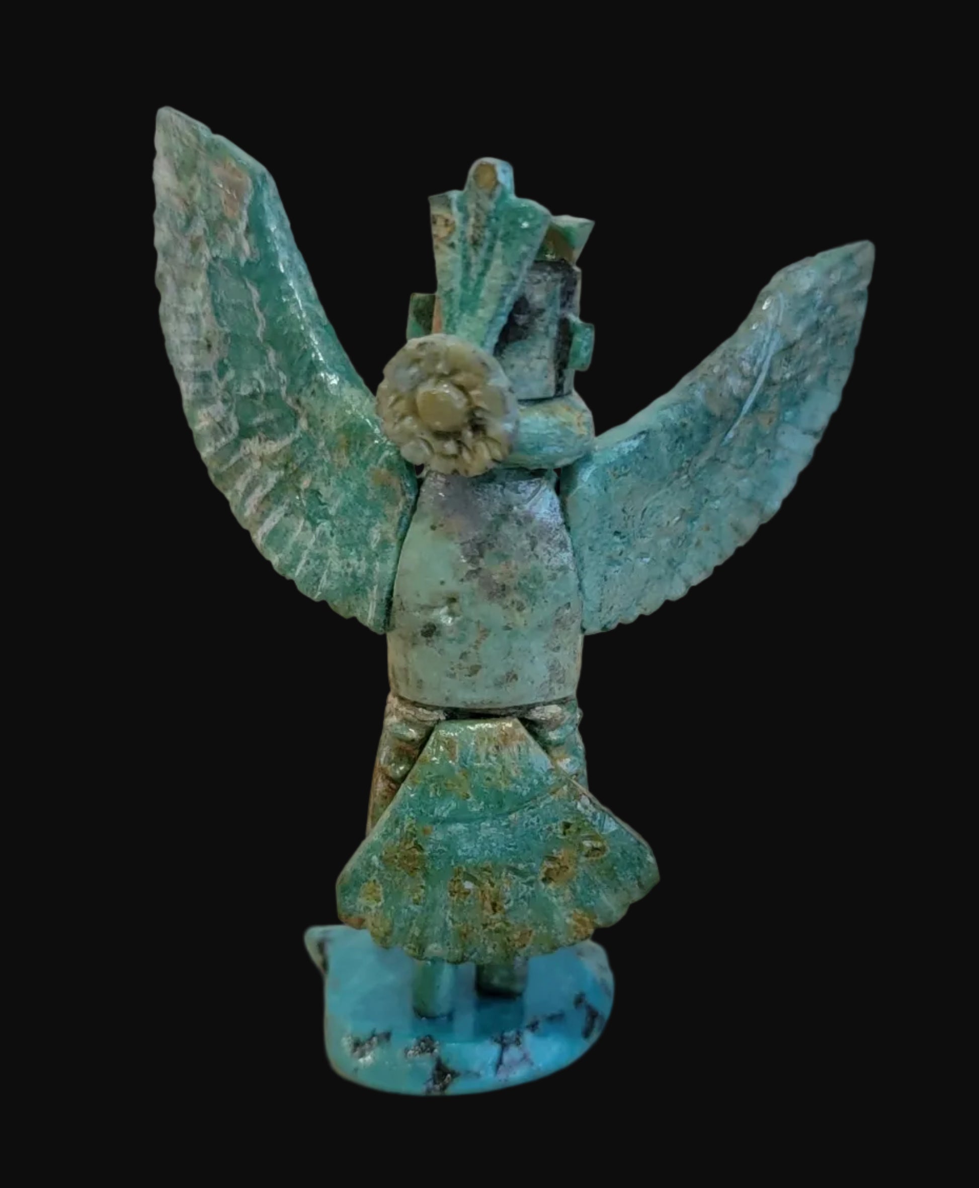 Spectacular Amazonite w/Turquoise Eagle Dancer Zuni Fetish