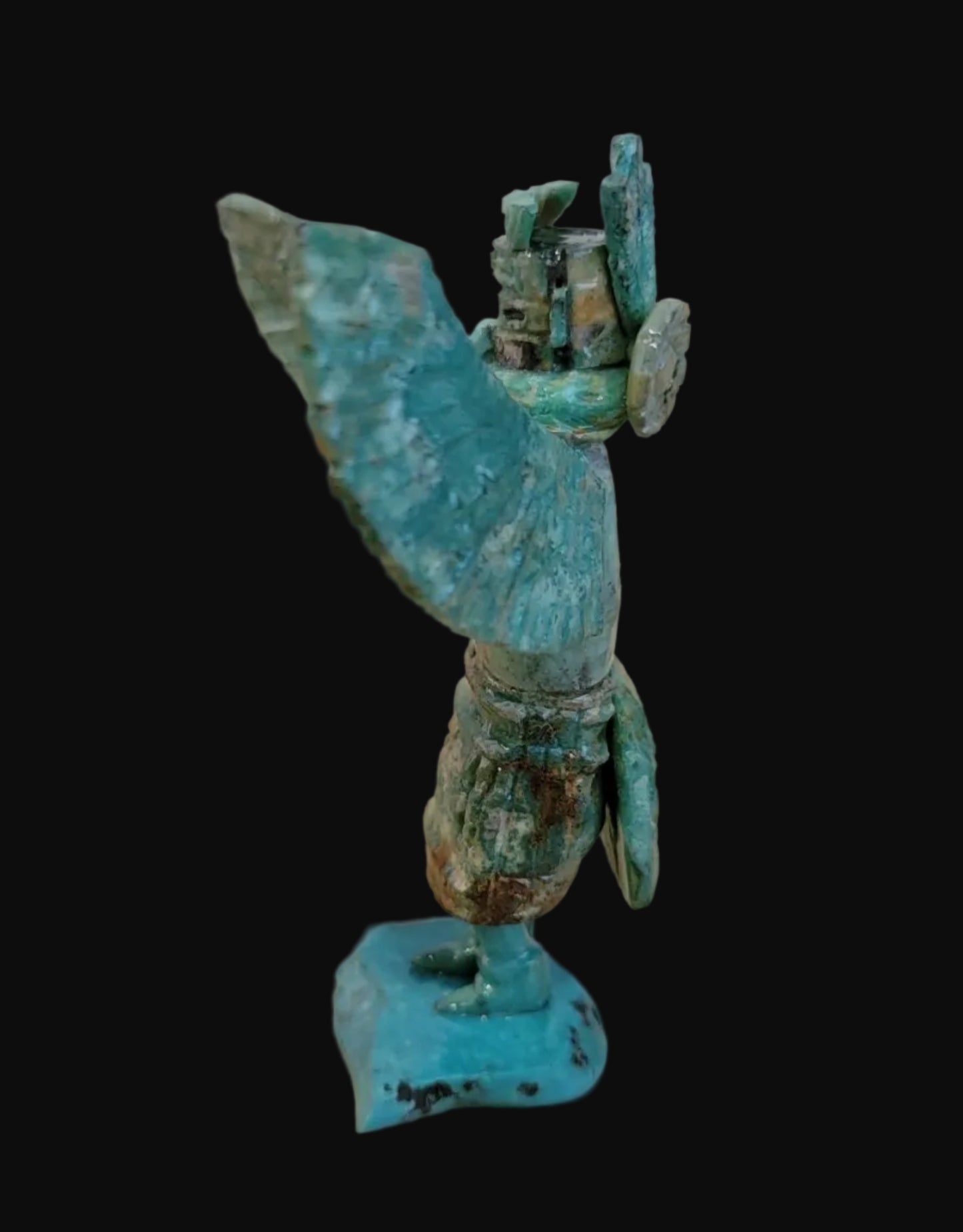 Spectacular Amazonite w/Turquoise Eagle Dancer Kachina/ Zuni Fetish