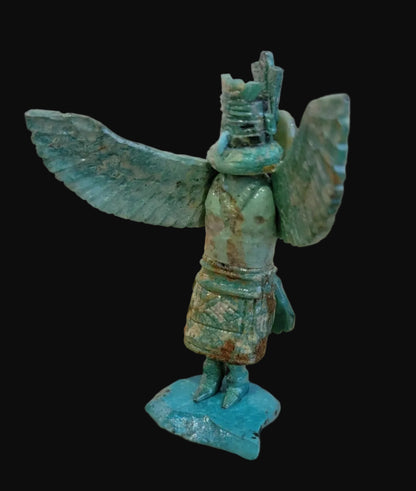 Spectacular Amazonite w/Turquoise Eagle Dancer Kachina/ Zuni Fetish