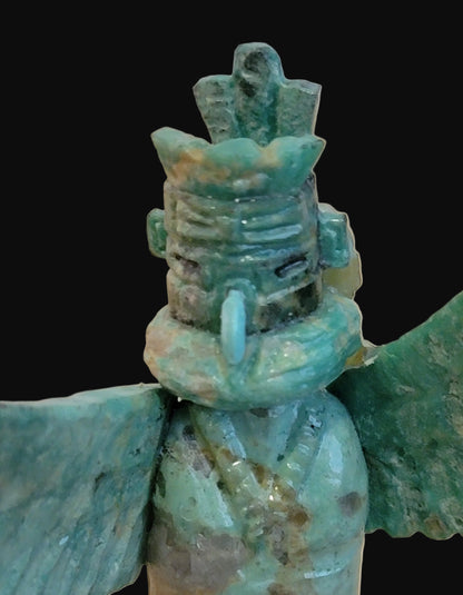 Spectacular Amazonite w/Turquoise Eagle Dancer Kachina/ Zuni Fetish