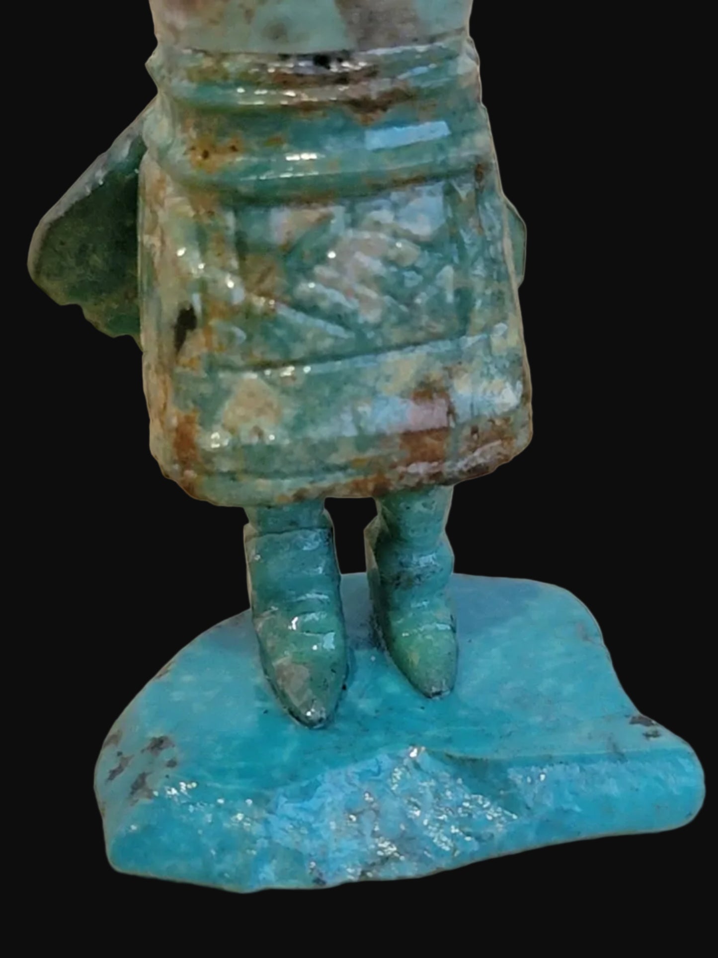 Spectacular Amazonite w/Turquoise Eagle Dancer Kachina/ Zuni Fetish