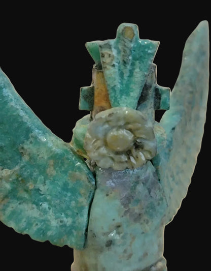 Spectacular Amazonite w/Turquoise Eagle Dancer Kachina/ Zuni Fetish