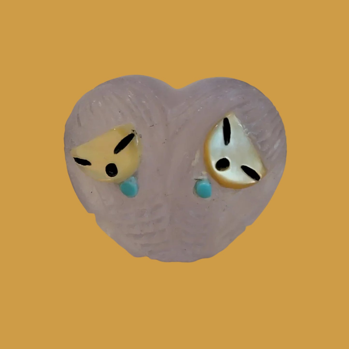 Pinkish/Pale Purple Fluorite Zuni Heart Shaped Maidens Zuni Fetish