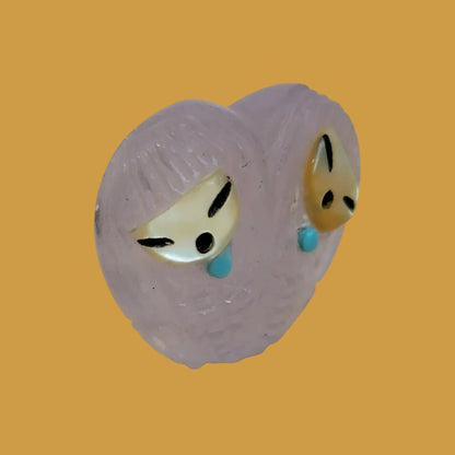 Pinkish/Pale Purple Fluorite Zuni Heart Shaped Maidens Zuni Fetish