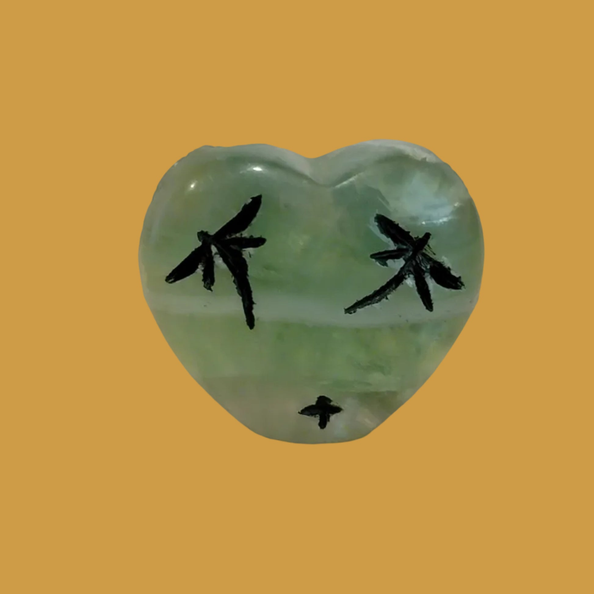 Green Rainbow Fluorite Double Heart Shaped Zuni Maidens Zuni Fetish