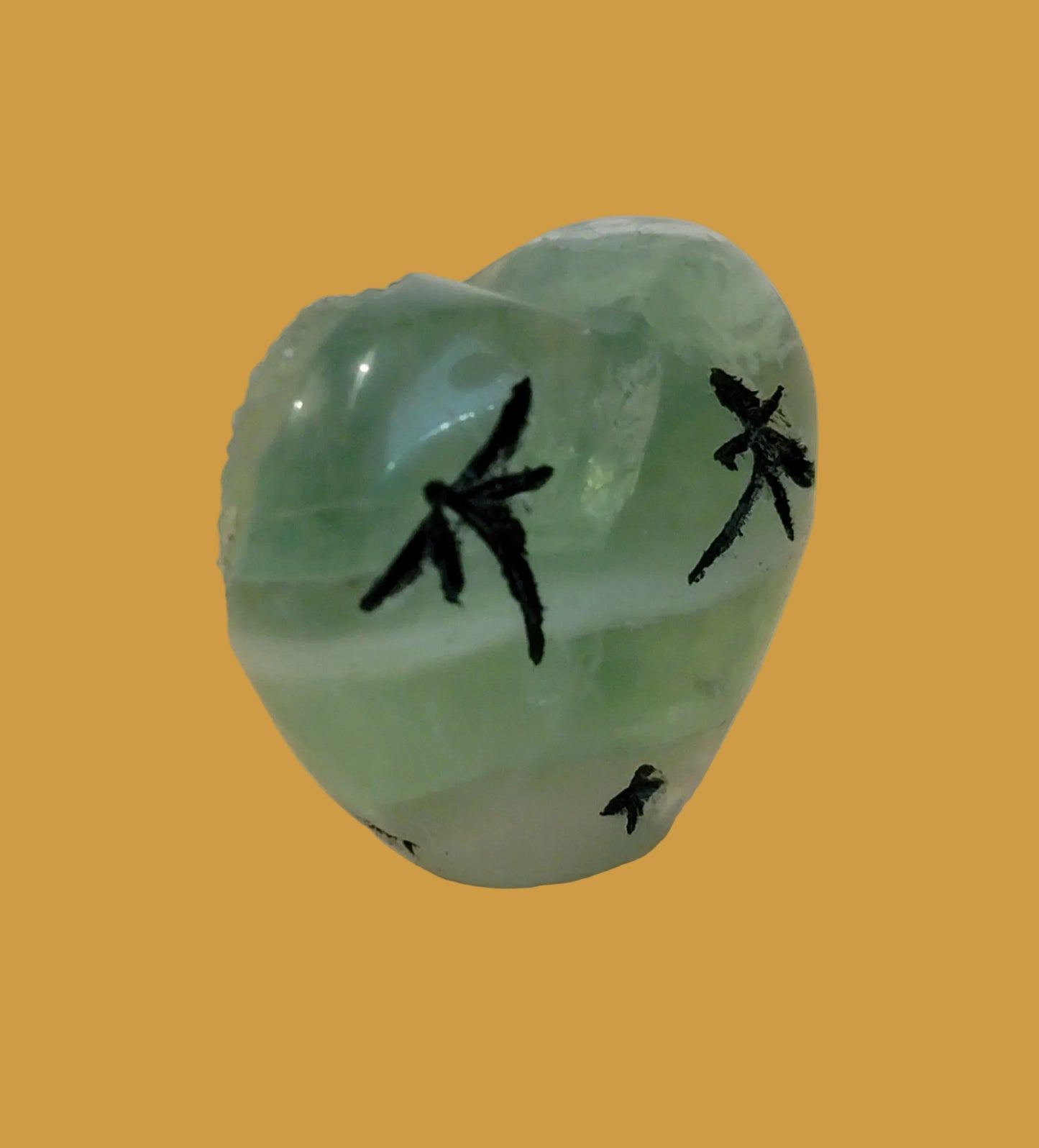 Green Rainbow Fluorite Double Heart Shaped Zuni Maidens Zuni Fetish