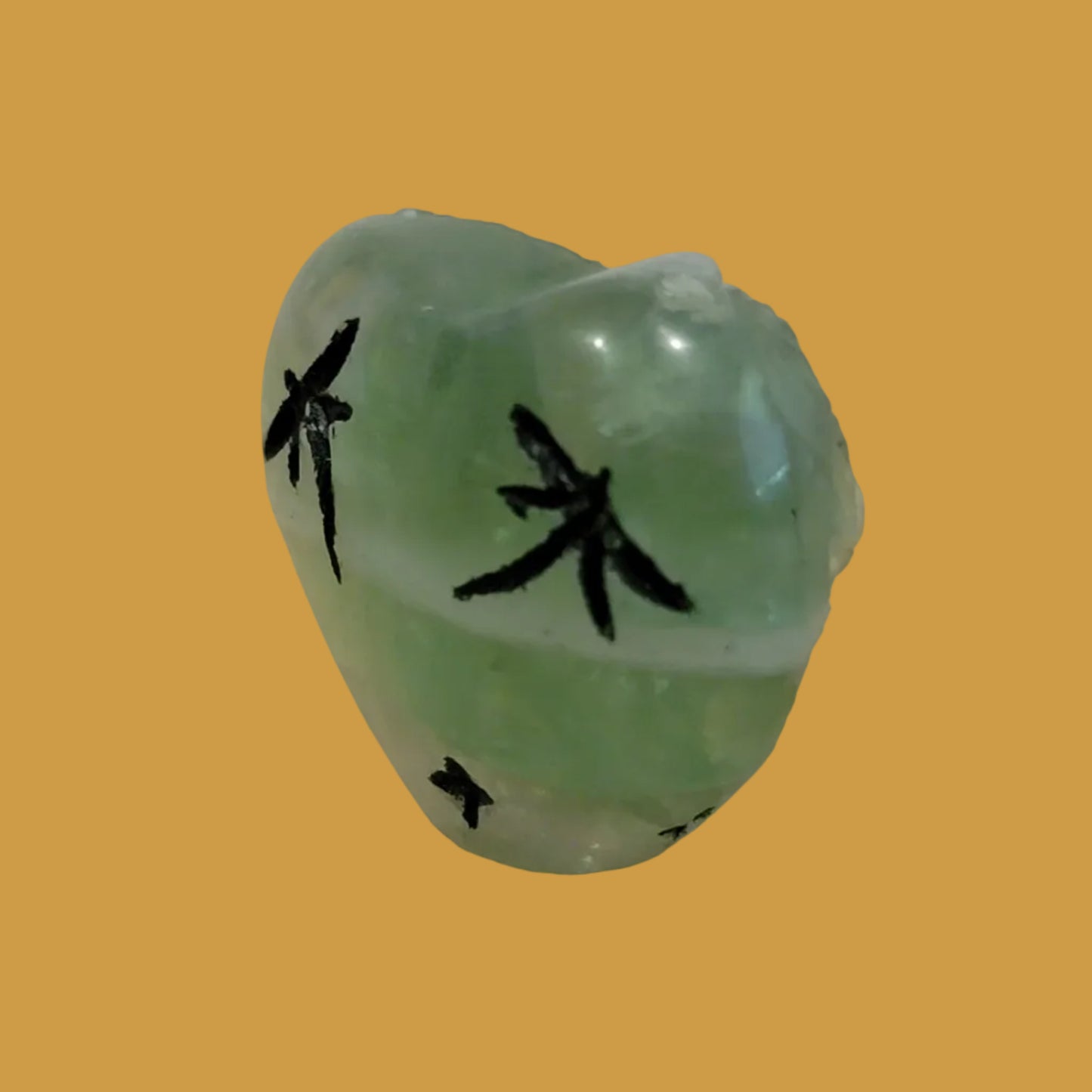 Green Rainbow Fluorite Double Heart Shaped Zuni Maidens Zuni Fetish