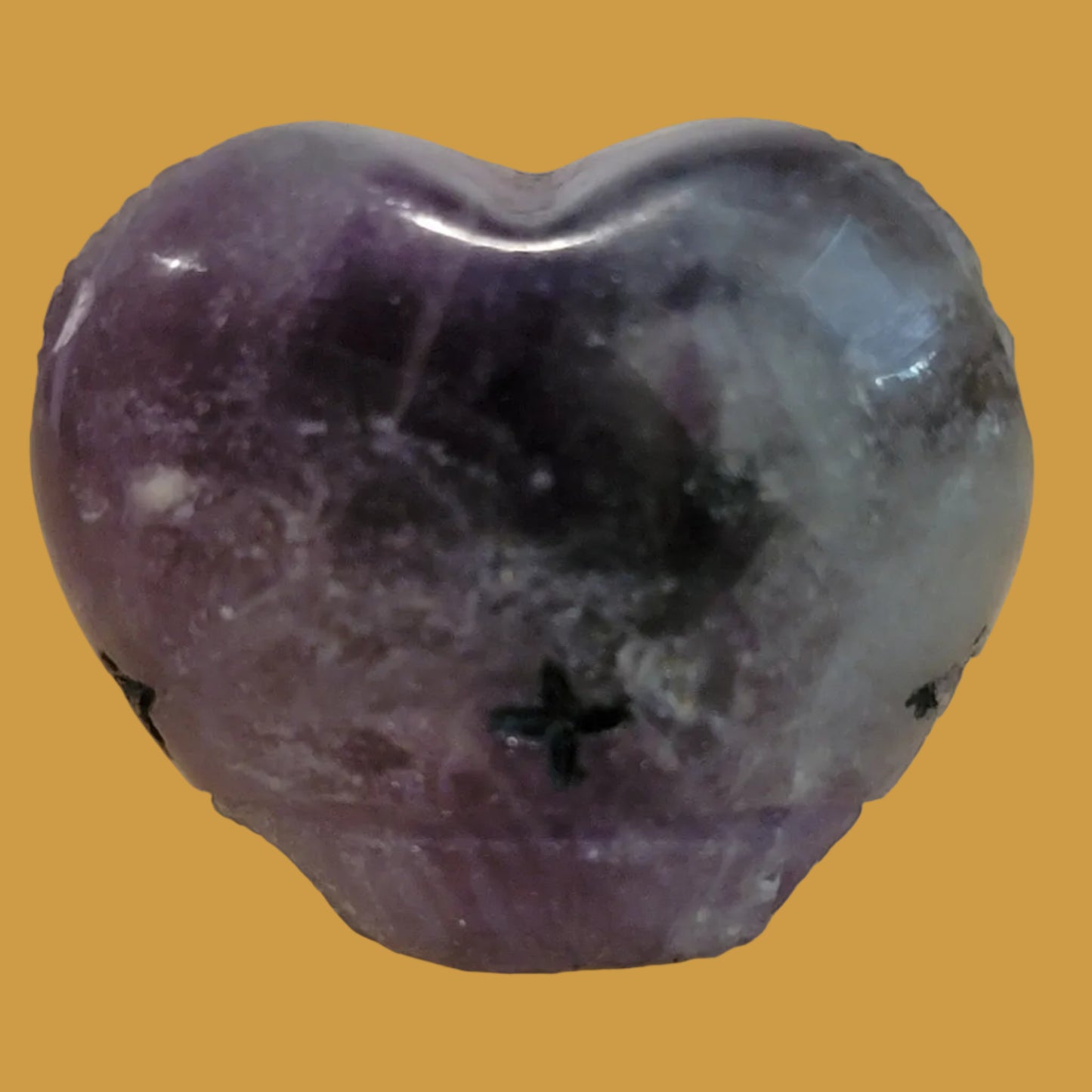 Deep Purple Fluorite Double Heart Shaped Zuni Fetish Maidens