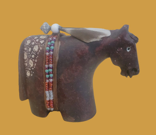 Navajo PaintedAlabaster Appaloosa Horse/Pony Zuni Fetish