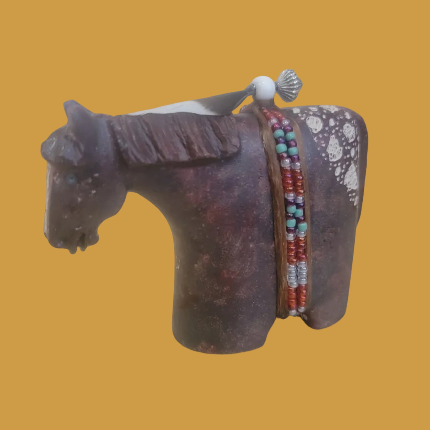 Navajo PaintedAlabaster Appaloosa Horse/Pony Zuni Fetish