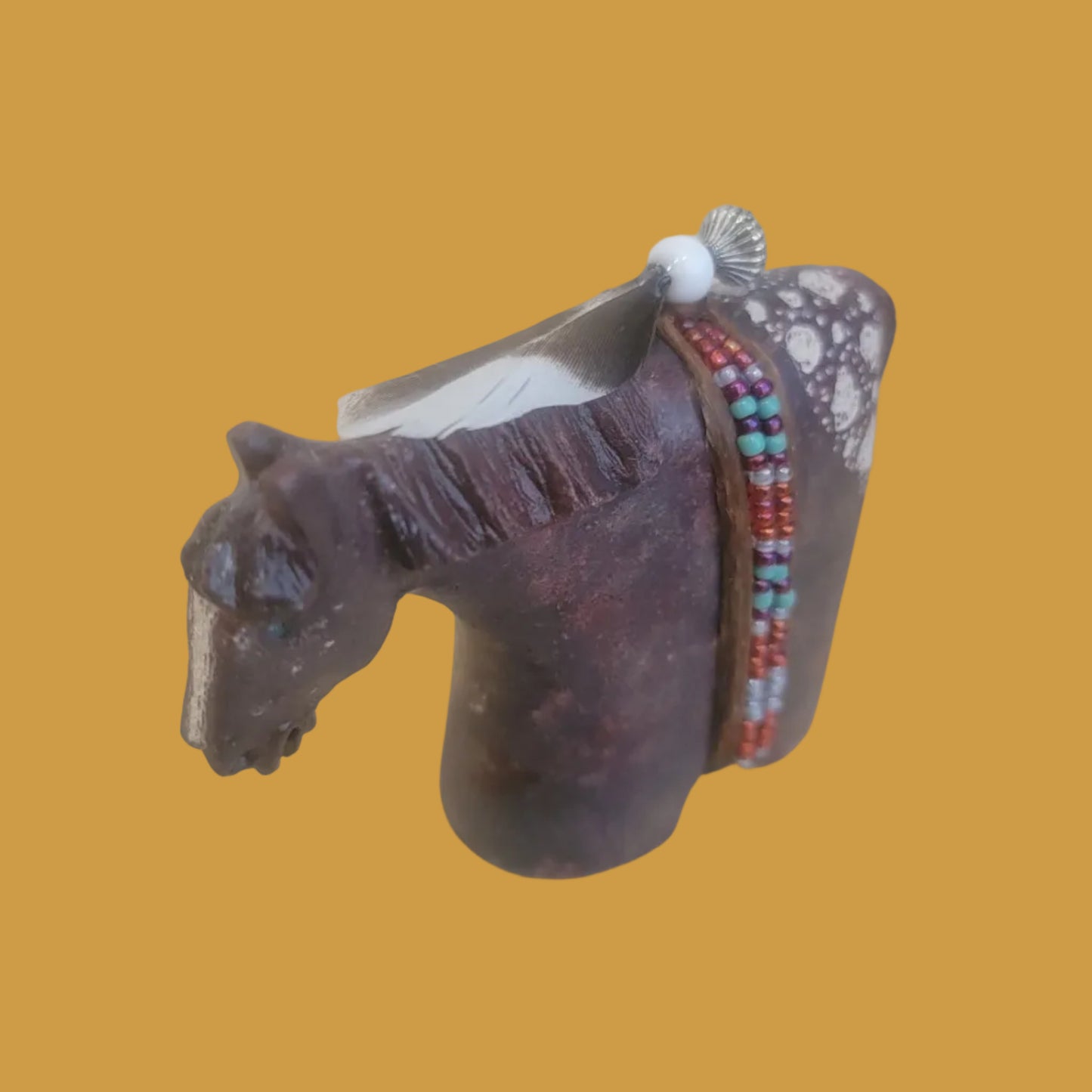 Navajo PaintedAlabaster Appaloosa Horse/Pony Zuni Fetish