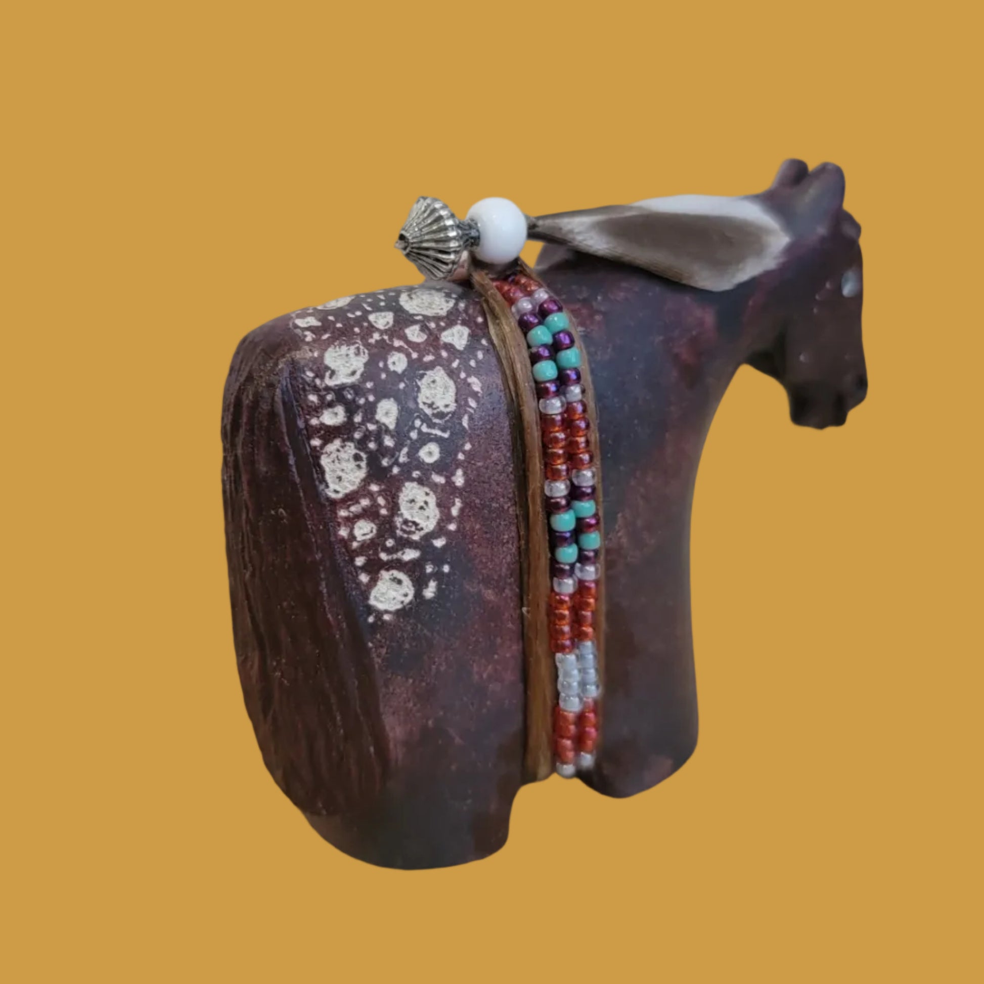 Navajo PaintedAlabaster Appaloosa Horse/Pony Zuni Fetish
