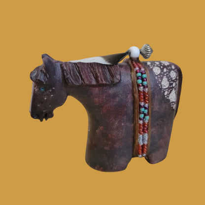 Navajo PaintedAlabaster Appaloosa Horse/Pony Zuni Fetish