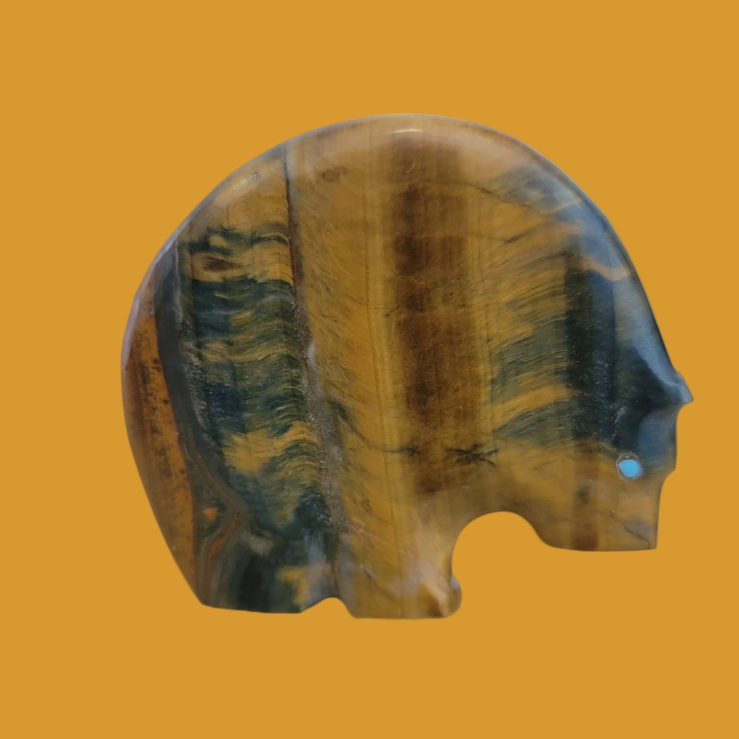 Tiger's Eye Medicine Bear Zuni Fetish