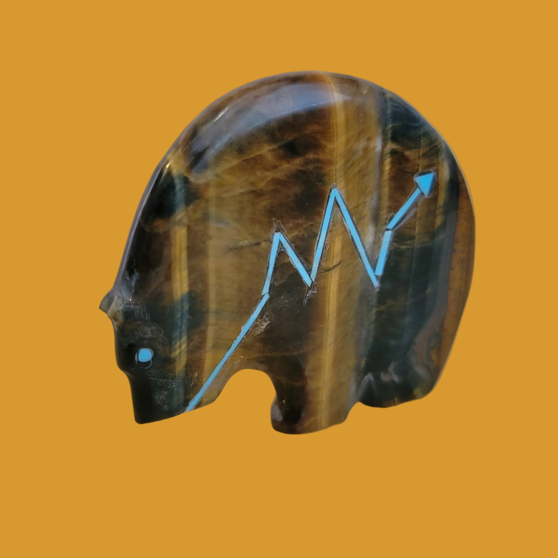 Tiger's Eye Medicine Bear Zuni Fetish