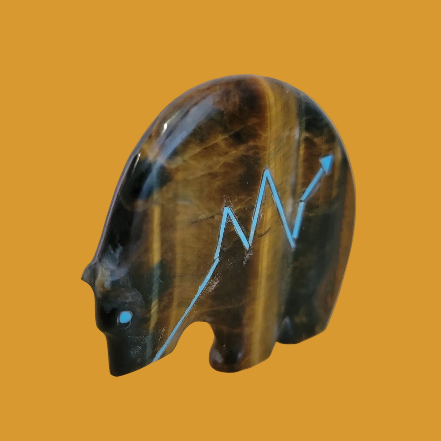 Tiger's Eye Medicine Bear Zuni Fetish