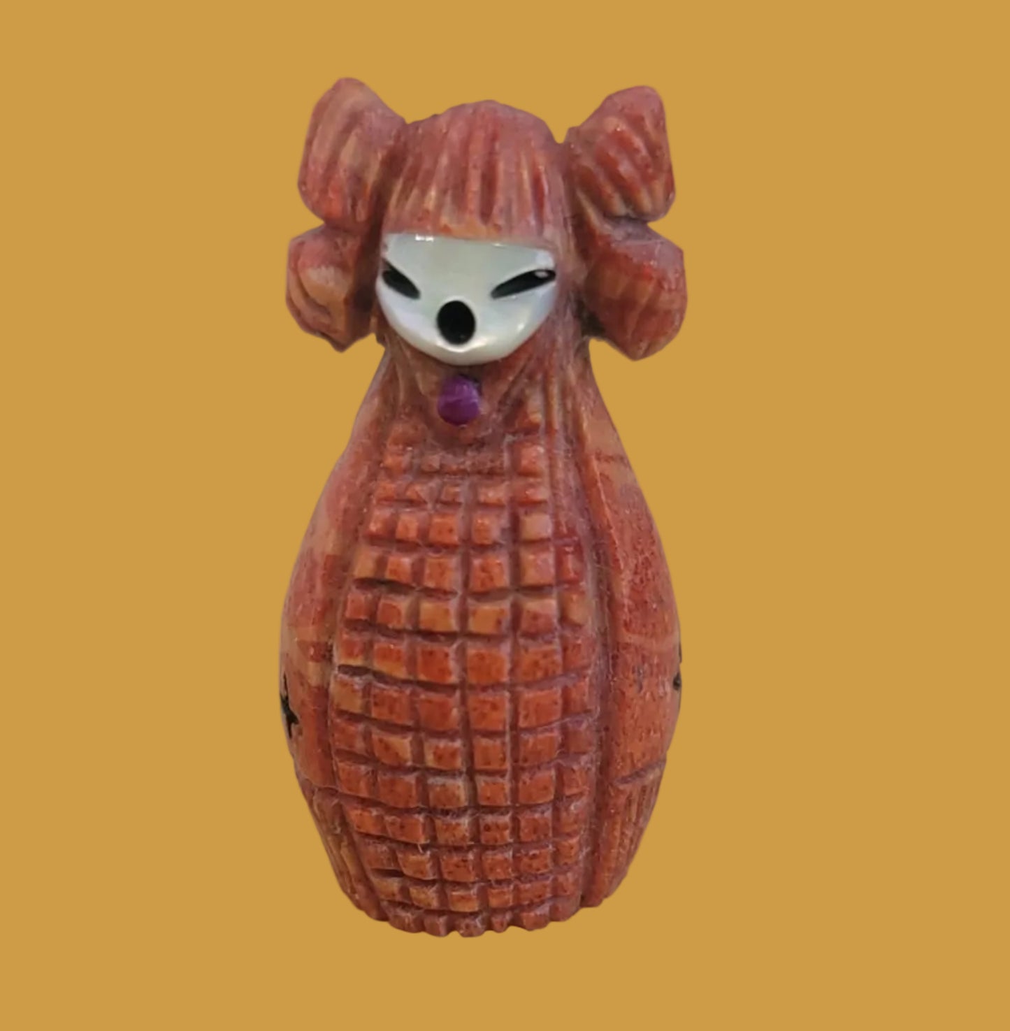 Hopi Style Apple Coral Butterfly Corn Maiden Zuni Fetish